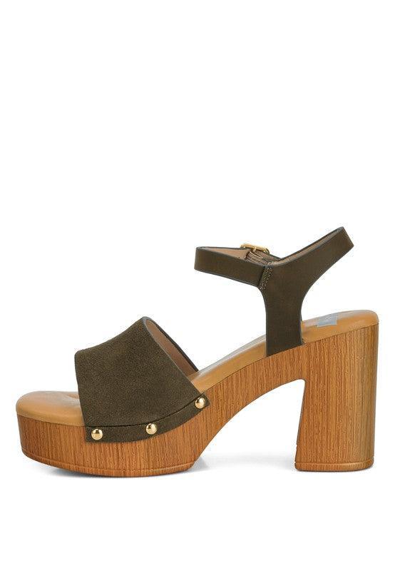 Daniela Suede High Block Sandals.