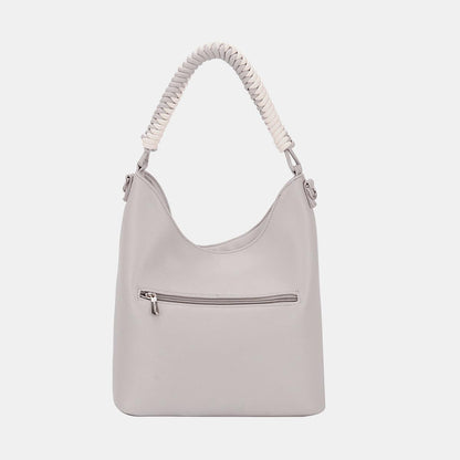 David Jones Woven Handle PU Leather Handbag - SHANKARA CHÉRIE