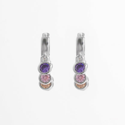 Zircon 925 Sterling Silver Huggie Earrings - SHANKARA CHÉRIE