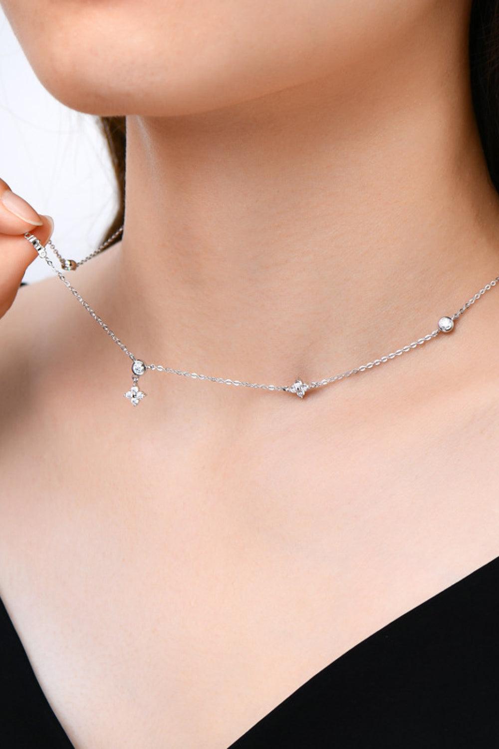 Moissanite 925 Sterling Silver Necklace.
