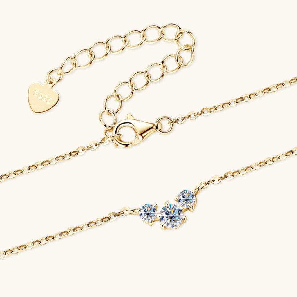 925 Sterling Silver Inlaid Moissanite Necklace.