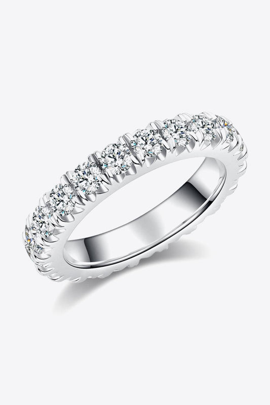 Adored 2.3 Carat Moissanite 925 Sterling Silver Eternity Ring.