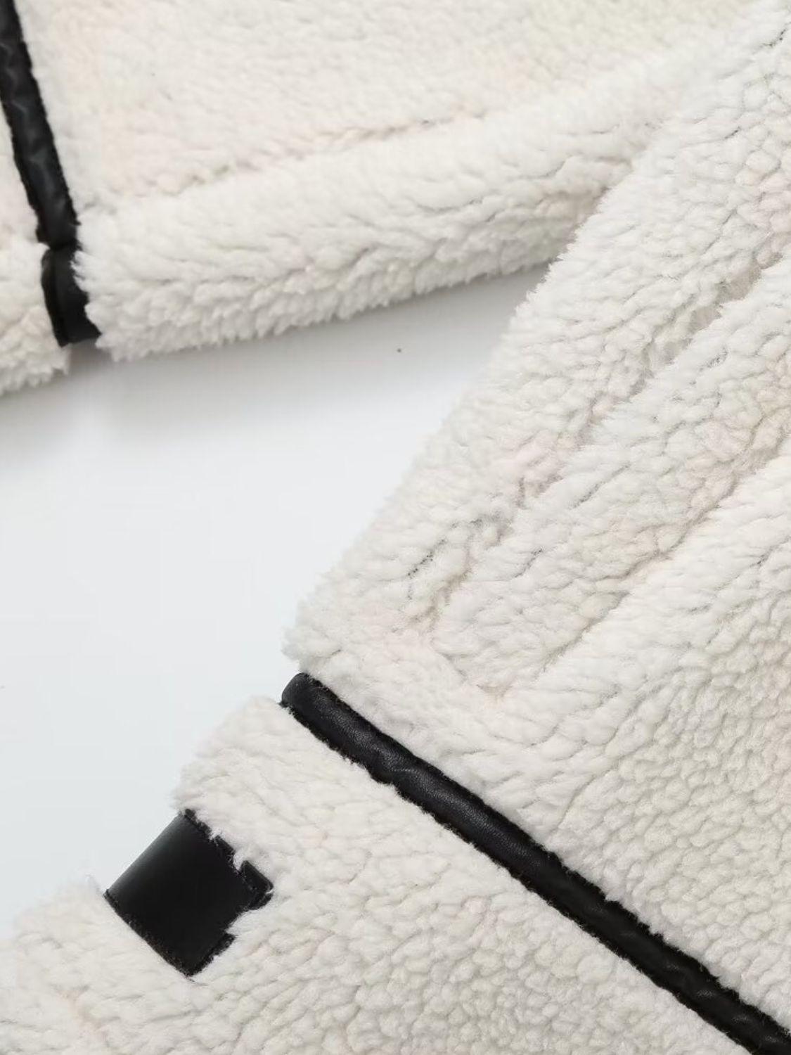 Zip Up Long Sleeve Sherpa Jacket.