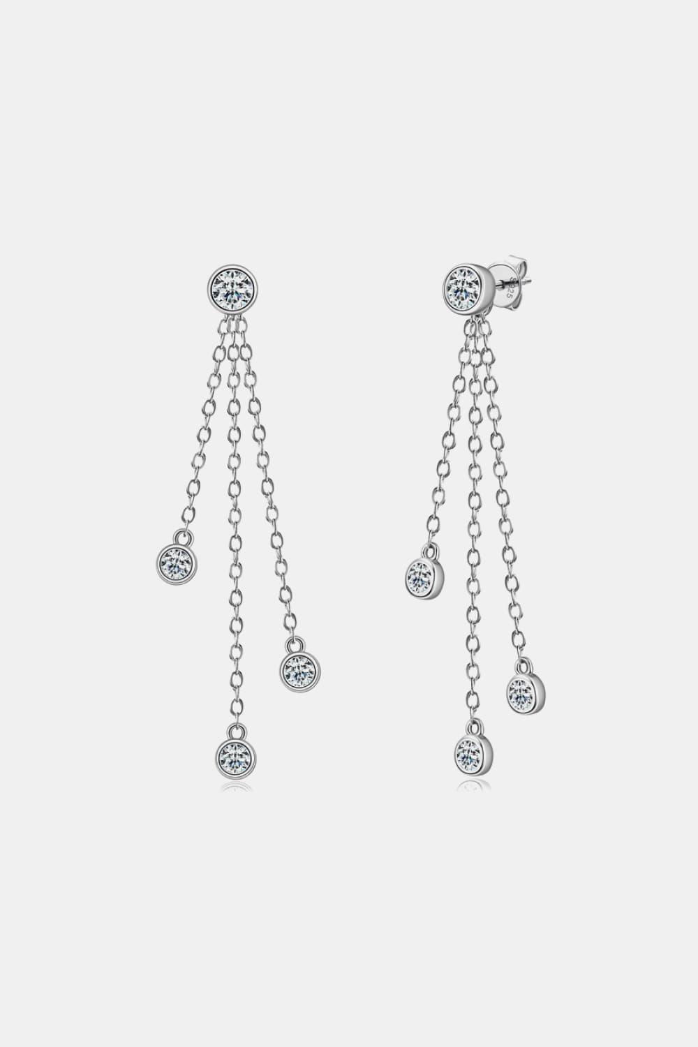1.2 Carat Moissanite Layered Chain Earrings.