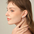Moissanite 925 Sterling Silver Leaf Shape Stud Earrings.