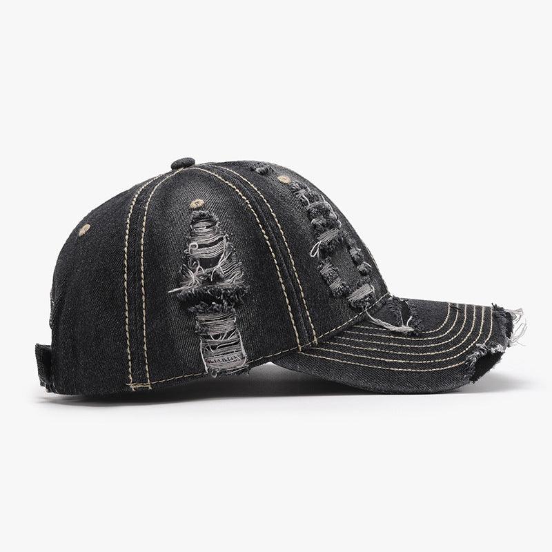 Distressed Adjustable Cotton Baseball Cap - SHANKARA CHÉRIE