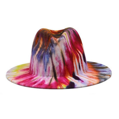 Fedora Wide Brim Print Tie Dye Hat - SHANKARA CHÉRIE