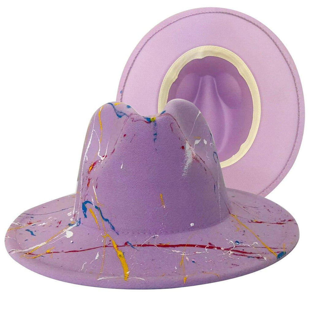 Fedora Wide Brim Tie Dye and Marble Hats.