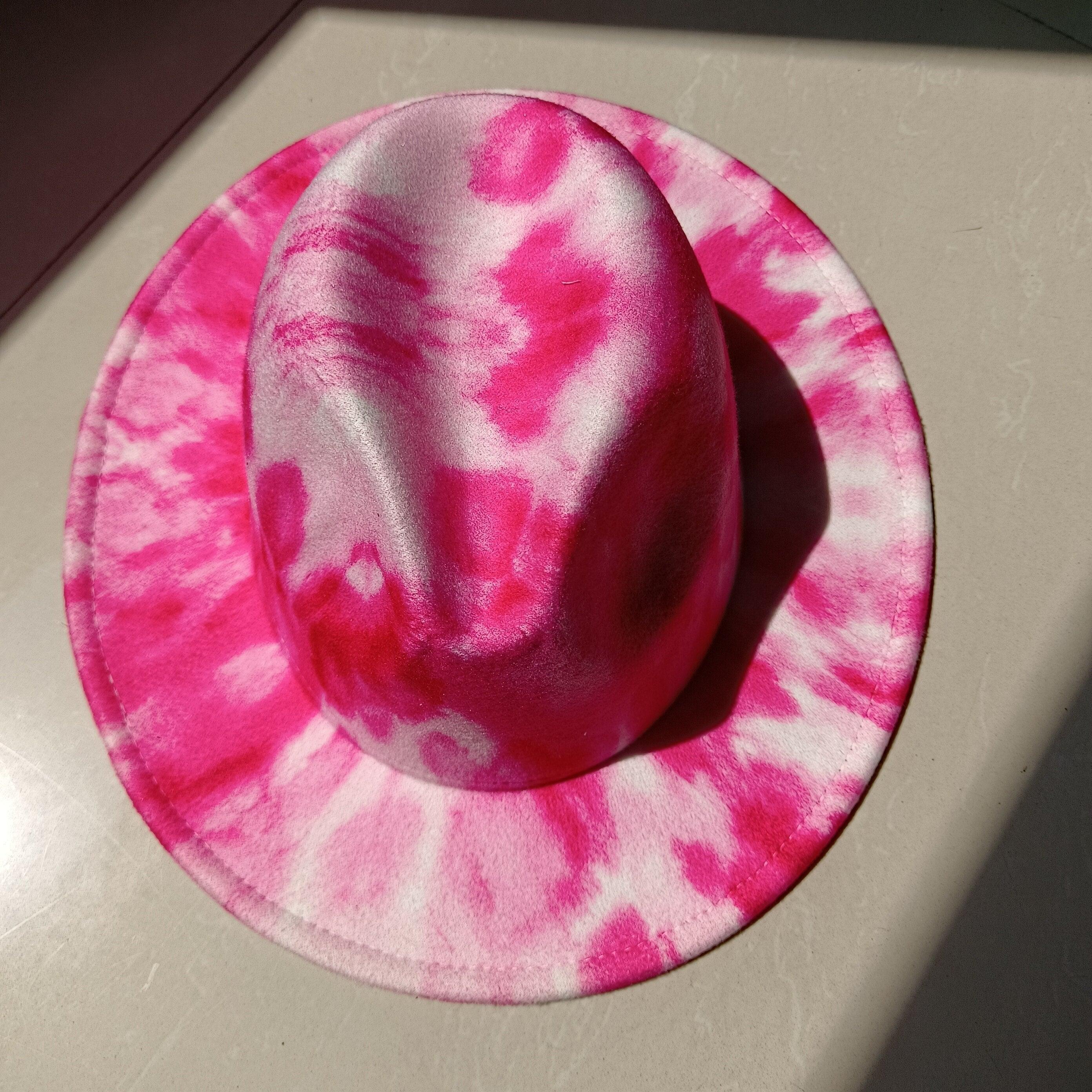 Fedora Wide Brim Tie Dye and Marble Hats.
