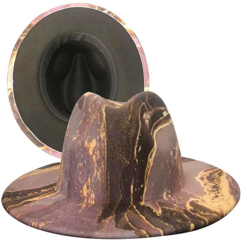 Fedora Wide Brim Tie Dye and Marble Hats.
