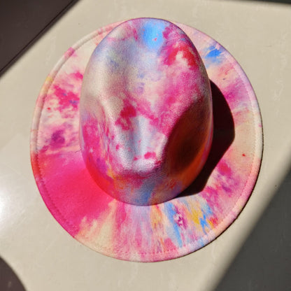 Fedora Wide Brim Print Tie Dye Hat - SHANKARA CHÉRIE