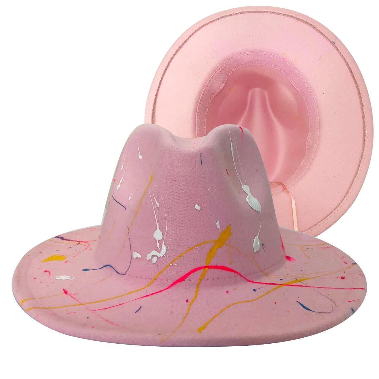 Fedora Wide Brim Tie Dye and Marble Hats.