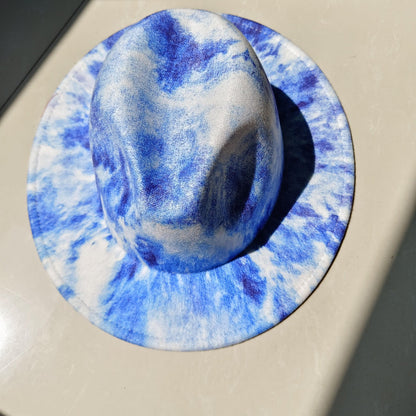 Fedora Wide Brim Print Tie Dye Hat - SHANKARA CHÉRIE