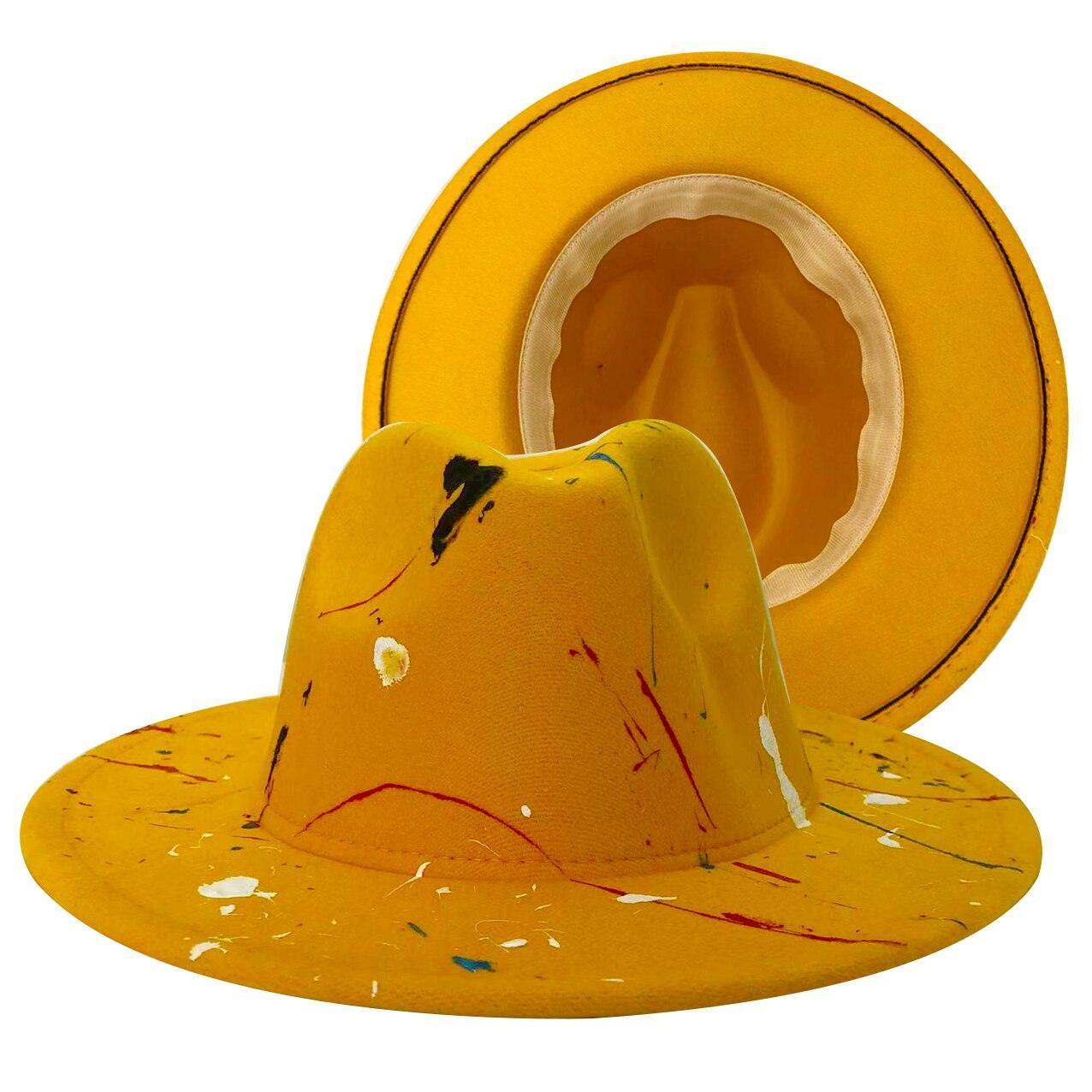 Fedora Wide Brim Tie Dye and Marble Hats - SHANKARA CHÉRIE