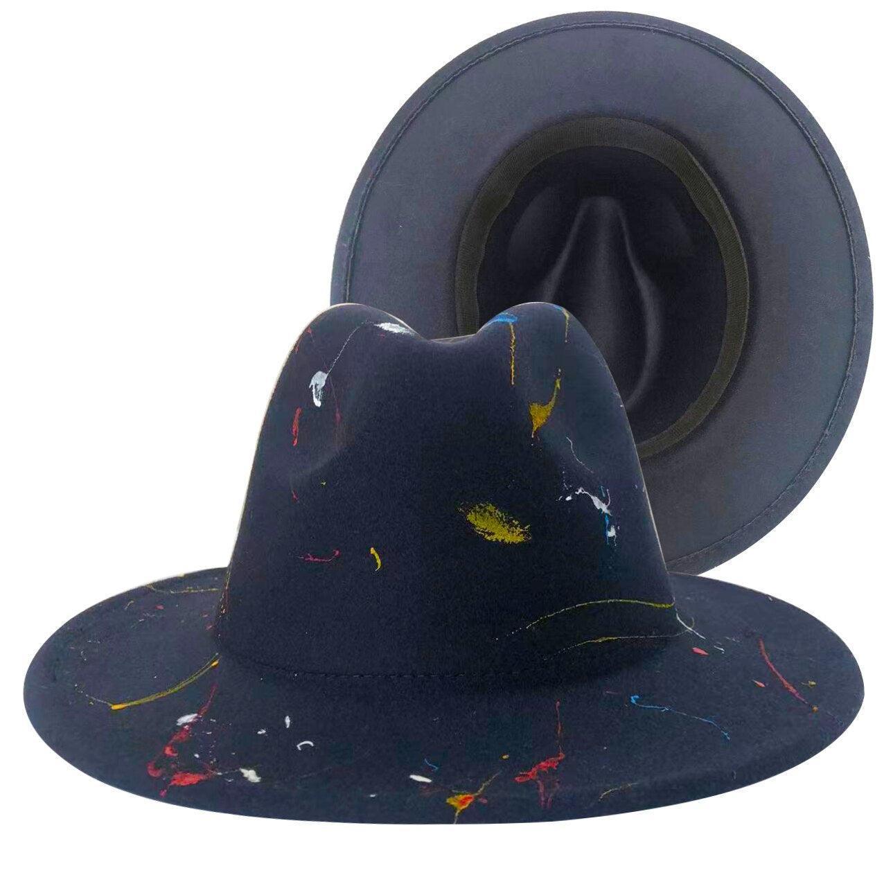 Fedora Wide Brim Tie Dye and Marble Hats - SHANKARA CHÉRIE