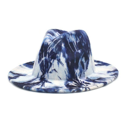 Fedora Wide Brim Print Tie Dye Hat - SHANKARA CHÉRIE