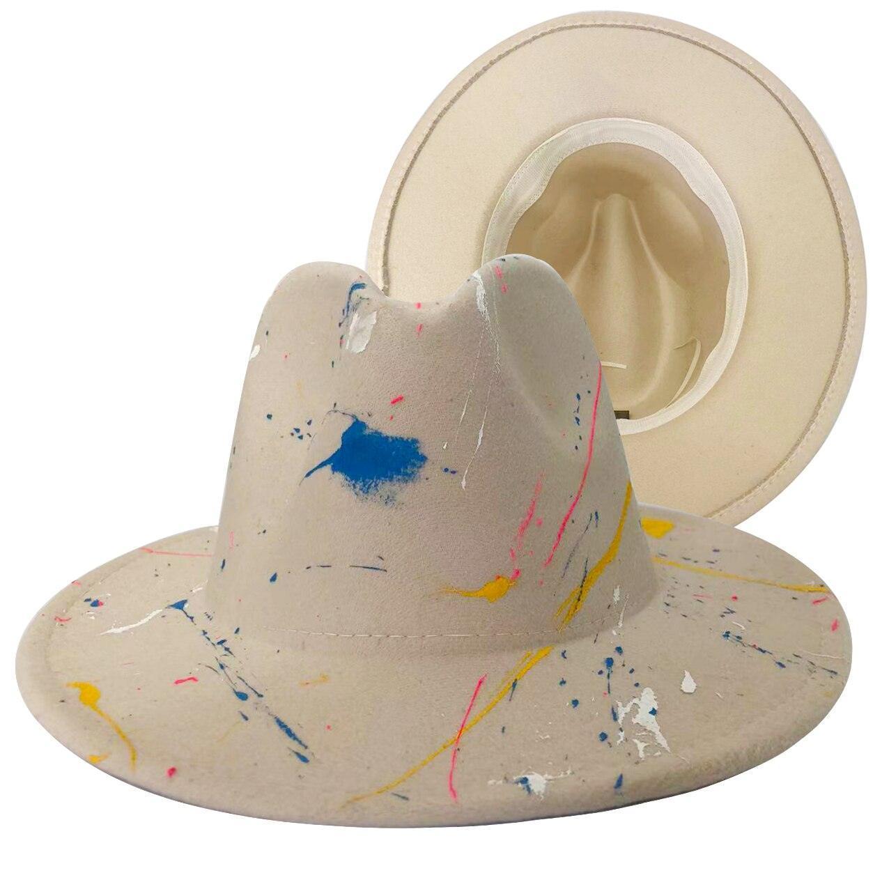 Fedora Wide Brim Tie Dye and Marble Hats - SHANKARA CHÉRIE