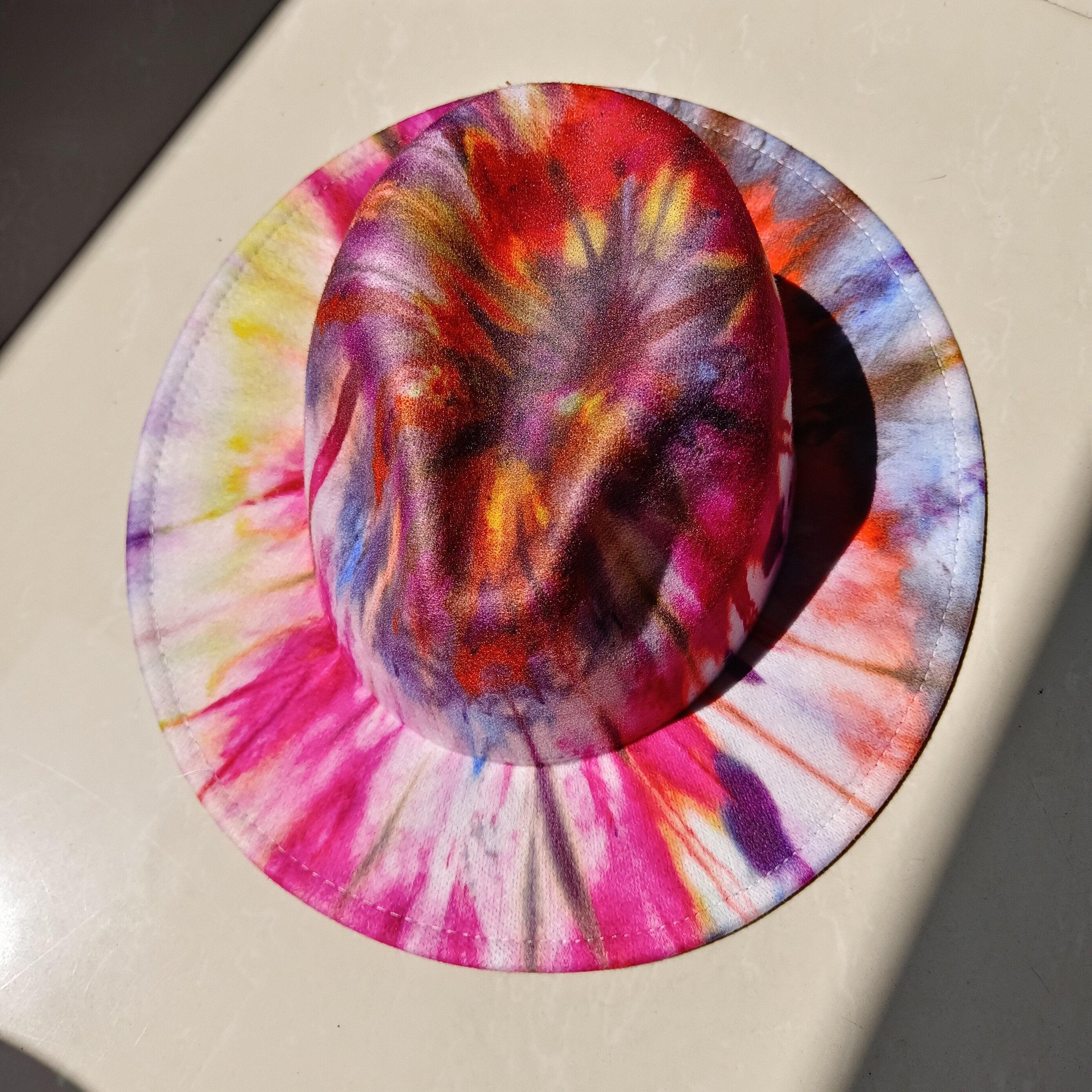 Fedora Wide Brim Tie Dye and Marble Hats - SHANKARA CHÉRIE