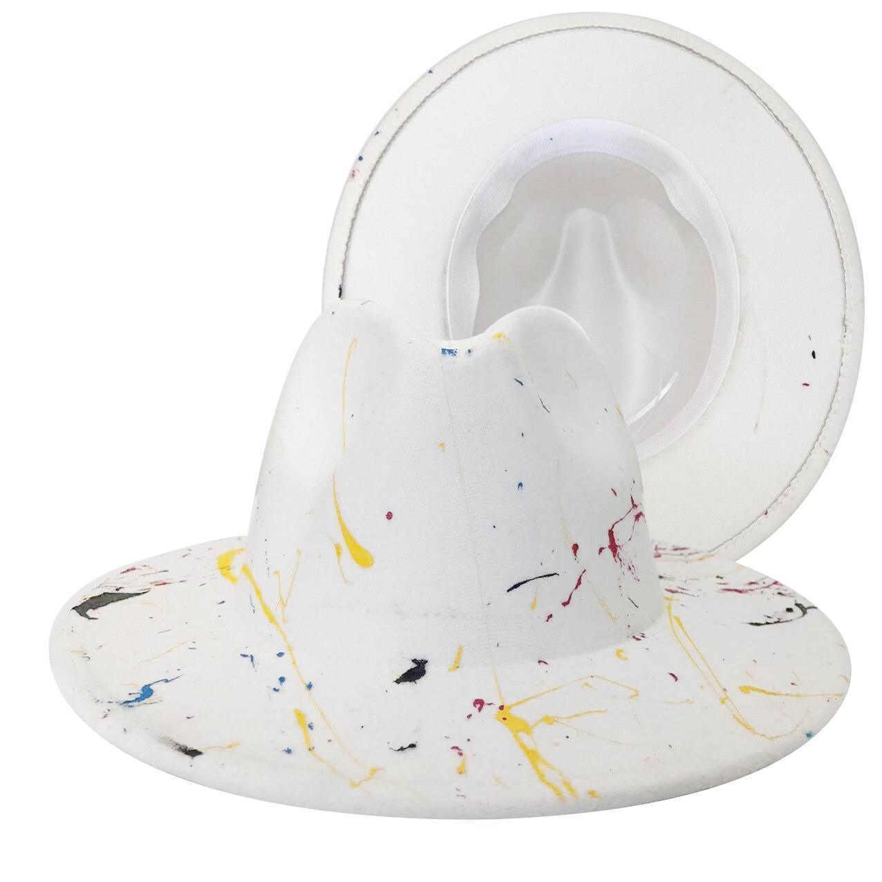 Fedora Wide Brim Tie Dye and Marble Hats - SHANKARA CHÉRIE