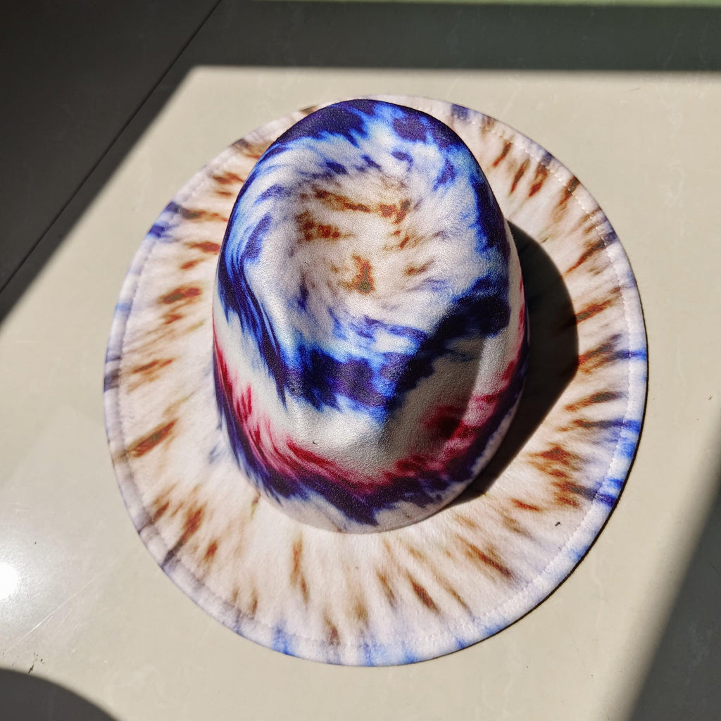 Fedora Wide Brim Tie Dye and Marble Hats - SHANKARA CHÉRIE