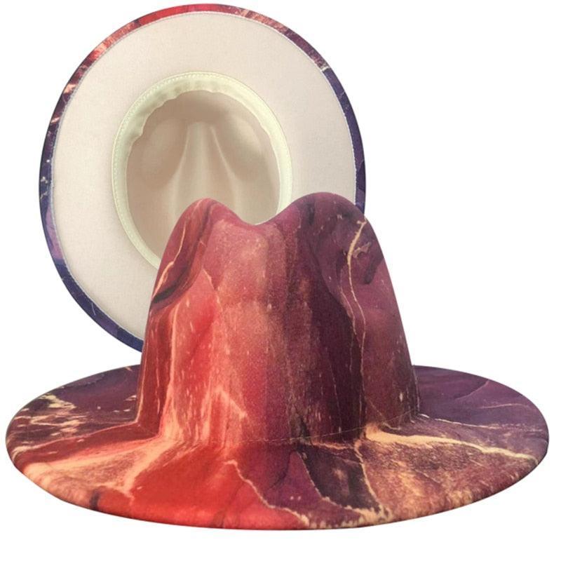Fedora Wide Brim Tie Dye and Marble Hats - SHANKARA CHÉRIE