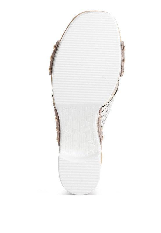 Finley Raffia High Block Heel Clogs.