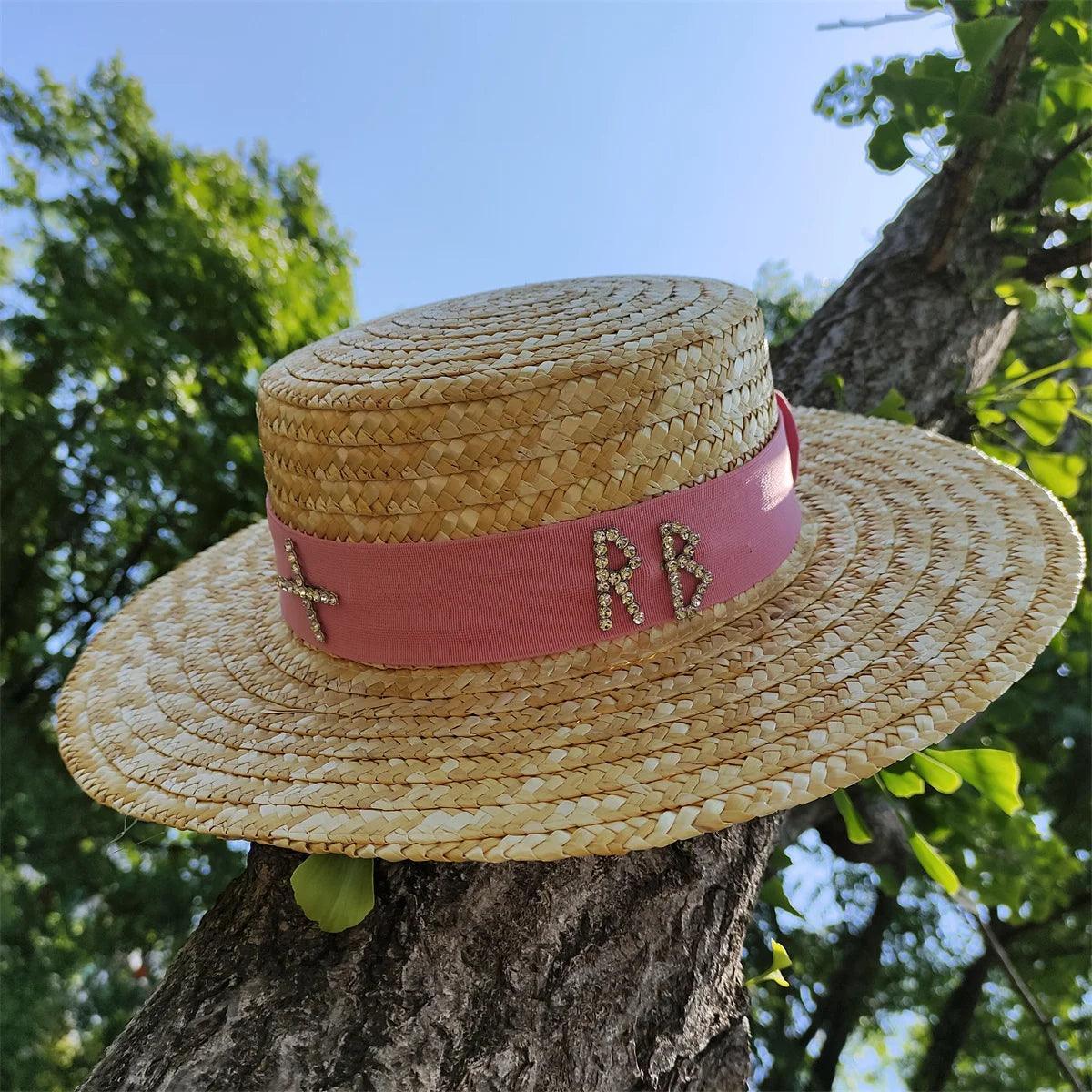 Flat Wide Brim Straw Beach Hat - SHANKARA CHÉRIE