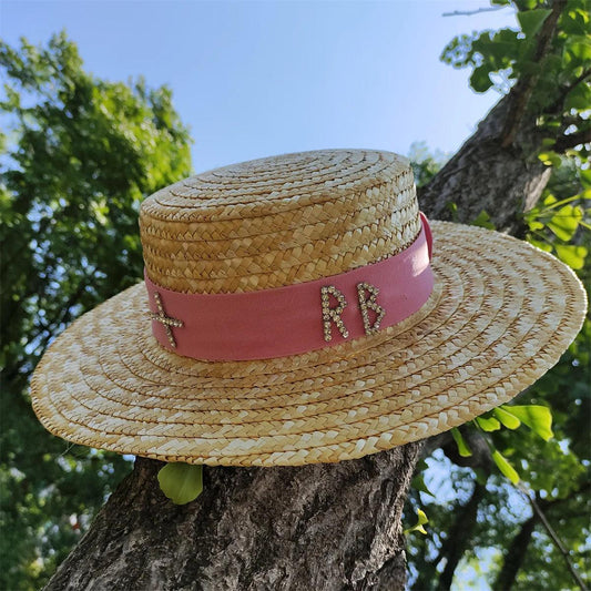 Flat Wide Brim Straw Beach Hat - SHANKARA CHÉRIE