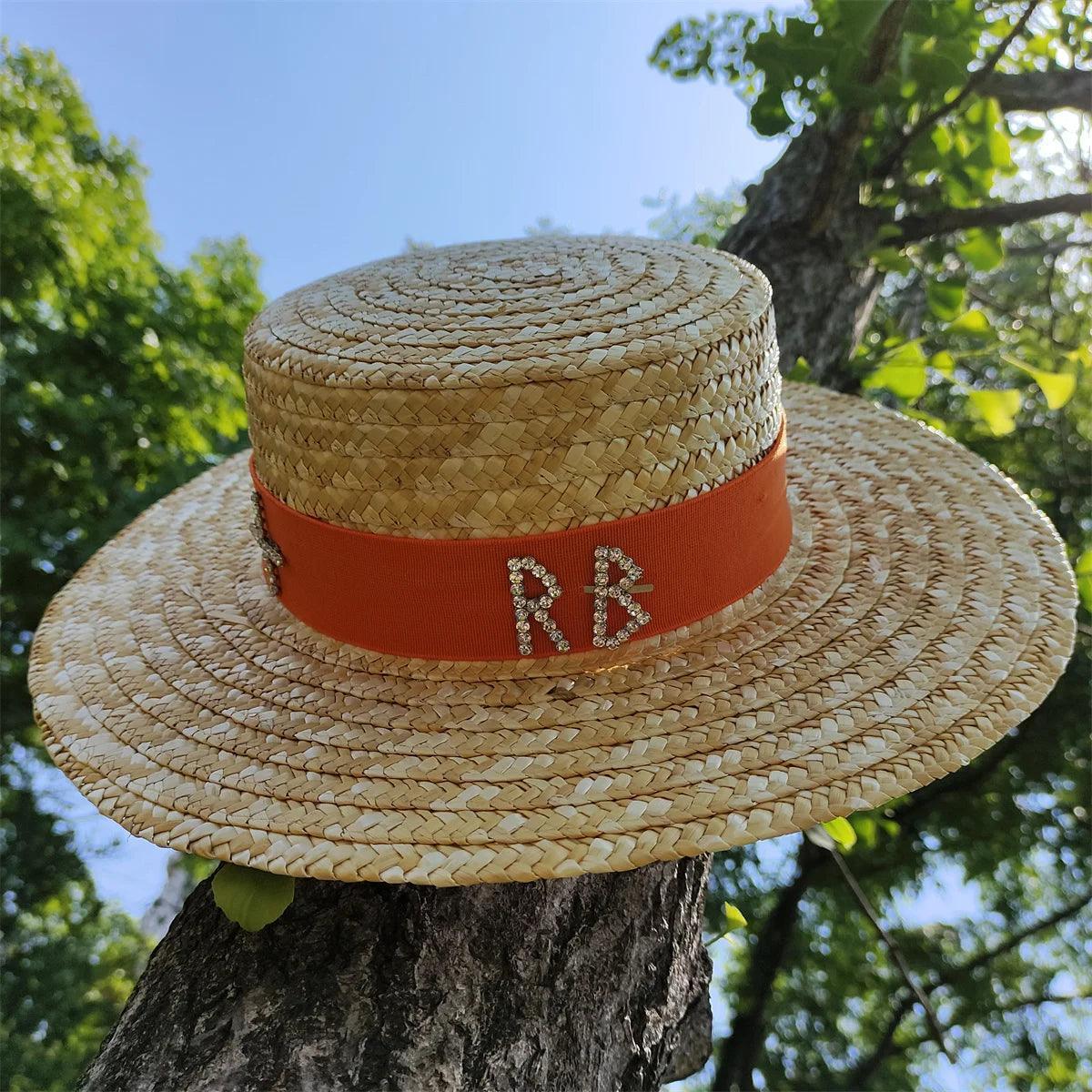 Flat Wide Brim Straw Beach Hat - SHANKARA CHÉRIE