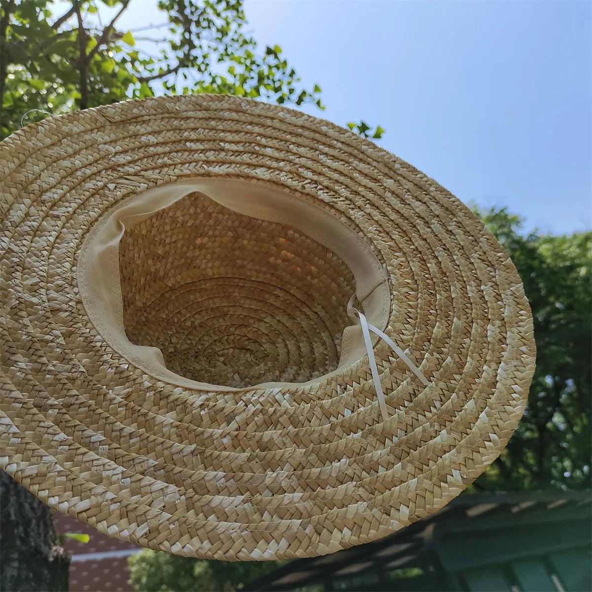 Flat Wide Brim Straw Beach Hat - SHANKARA CHÉRIE