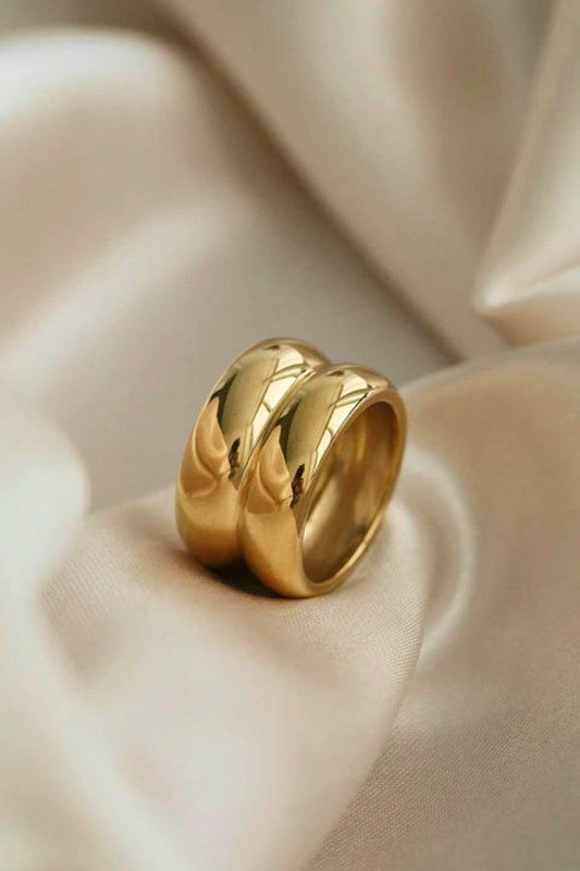 Gold Double Ridge Ring.