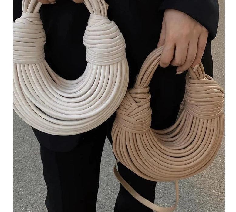 Rope Woven Moon Shape Handbag