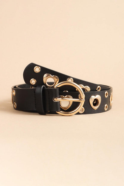 Heart Shape Alloy Detail PU Leather Belt - SHANKARA CHÉRIE