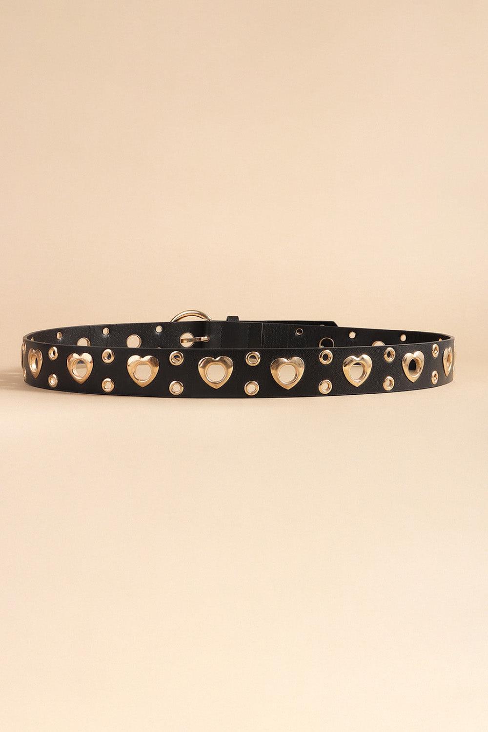 Heart Shape Alloy Detail PU Leather Belt - SHANKARA CHÉRIE