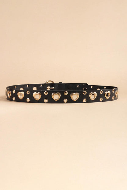 Heart Shape Alloy Detail PU Leather Belt - SHANKARA CHÉRIE