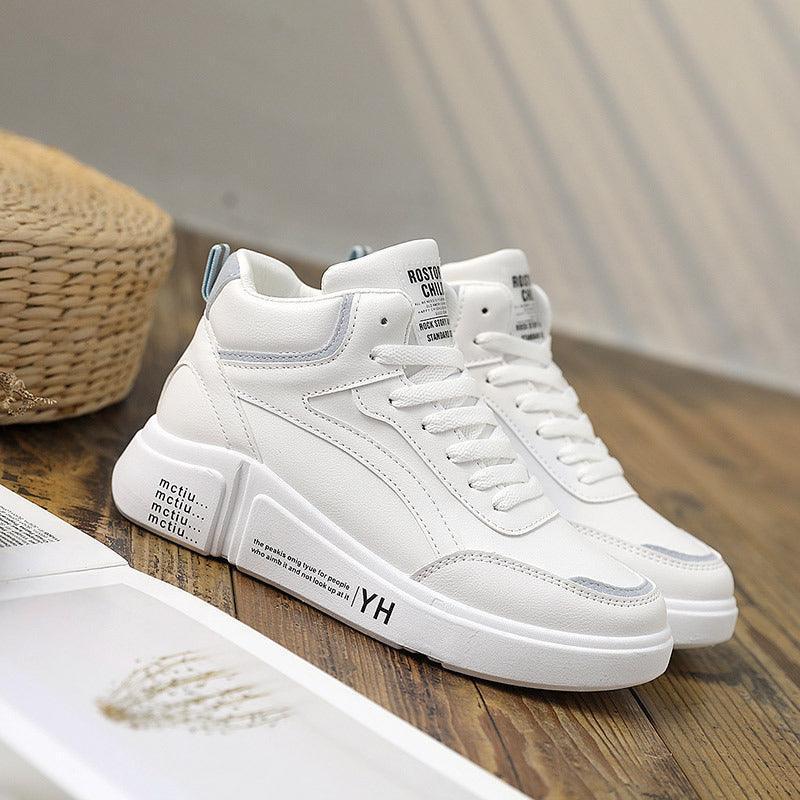 High Top Women Leather Casual Sneakers.