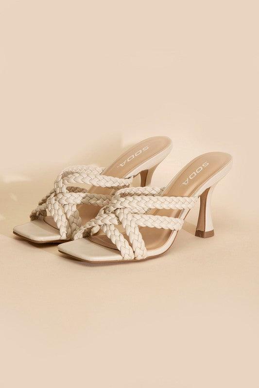 KELLAN-S Double Cross Braided Heels - SHANKARA CHÉRIE