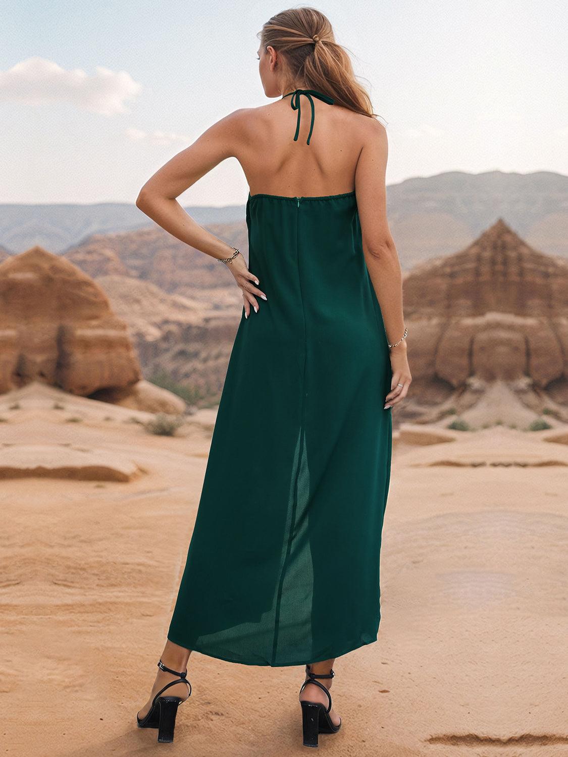 Layered Halter Neck Wide Leg Jumpsuit - SHANKARA CHÉRIE