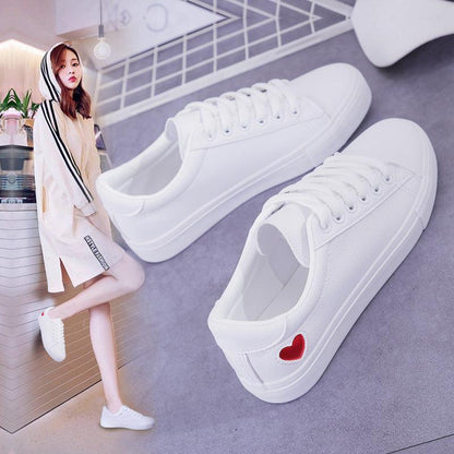 Leather Heart White Sneakers - SHANKARA CHÉRIE