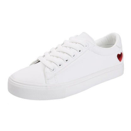 Leather Heart White Sneakers - SHANKARA CHÉRIE