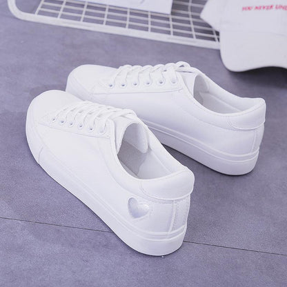 Leather Heart White Sneakers - SHANKARA CHÉRIE