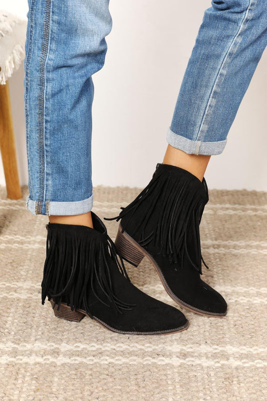 Legend Women's Fringe Cowboy Western Ankle Boots - SHANKARA CHÉRIE