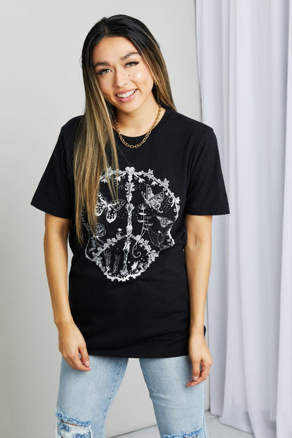 mineB Full Size Butterfly Graphic Tee Shirt - SHANKARA CHÉRIE