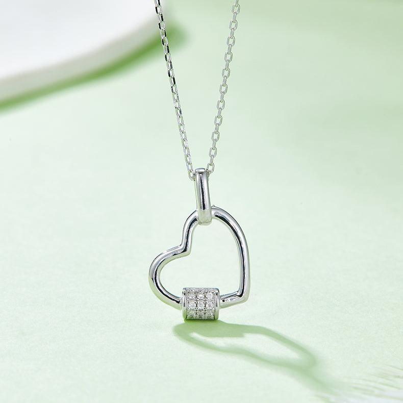 Moissanite 925 Sterling Silver Heart Shape Necklace - SHANKARA CHÉRIE