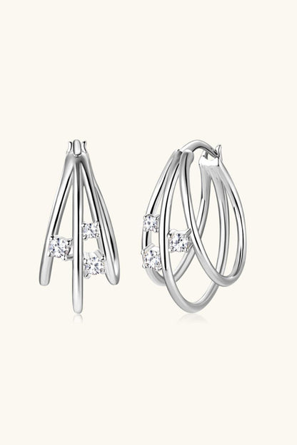 Moissanite 925 Sterling Silver Layered Earrings - SHANKARA CHÉRIE