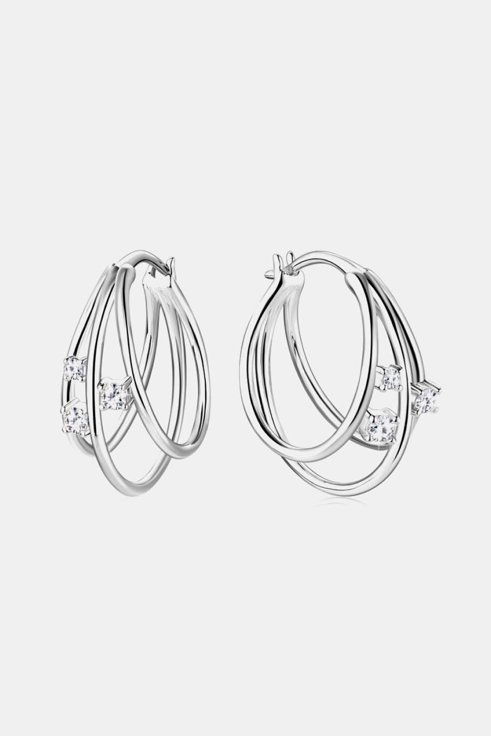 Moissanite 925 Sterling Silver Layered Earrings - SHANKARA CHÉRIE