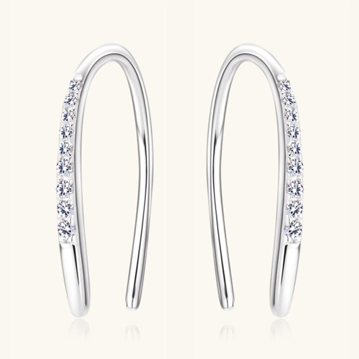 Moissanite 925 Sterling Silver U Shape Earrings - SHANKARA CHÉRIE