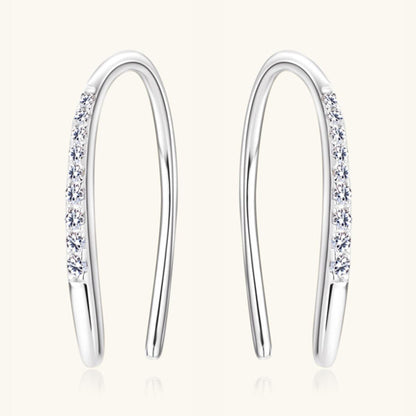 Moissanite 925 Sterling Silver U Shape Earrings - SHANKARA CHÉRIE