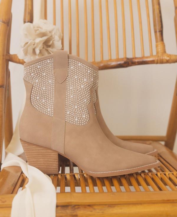 OASIS SOCIETY Cannes - Pearl Studded Western Boots - SHANKARA CHÉRIE