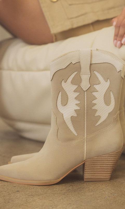 OASIS SOCIETY Houston - Layered Panel Cowboy Boots - SHANKARA CHÉRIE